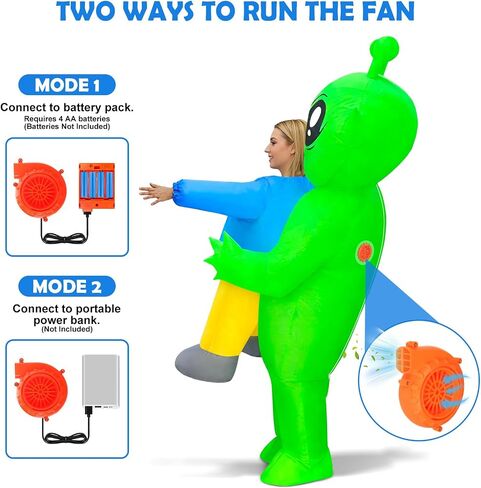 Danxilu Inflatable Alien Costume for Adults, Funny Blow Up Alien Abduction Costumes for Men Women, Halloween Suit With Holding Human for Cosplay, Comic-Con Party, Christmas, Social Media Videos in Saudi Arabia