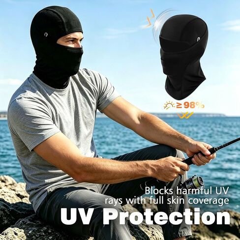2 Pack Balaclava Face Mask Sun UV Protection Breathable Cooling Full Head Mask for Men Women Outdoor Sports in Kuwait