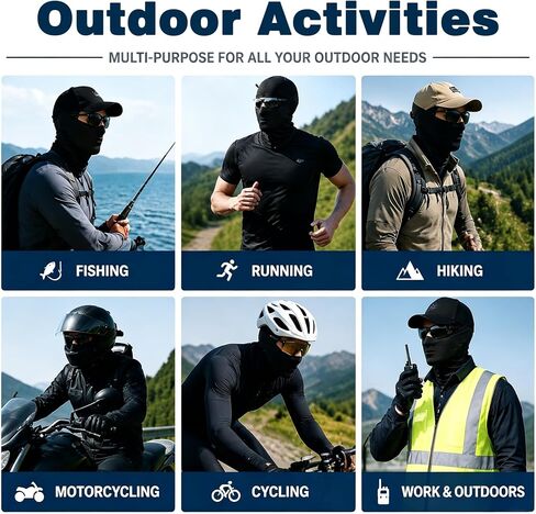2 Pack Balaclava Face Mask Sun UV Protection Breathable Cooling Full Head Mask for Men Women Outdoor Sports in Kuwait