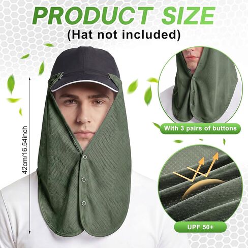 Geyoga 3 Pcs UV Sun Protection Neck Drape Adjustable Unisex 2-in-1 Multifunctional Neck Protector Cooling Breathable Outdoor in Saudi Arabia