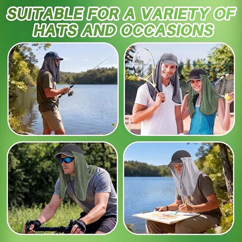 Geyoga 3 Pcs UV Sun Protection Neck Drape Adjustable Unisex 2-in-1 Multifunctional Neck Protector Cooling Breathable Outdoor in Saudi Arabia