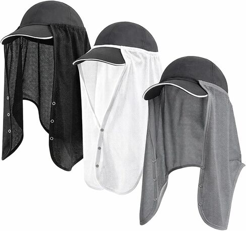 Geyoga 3 Pcs UV Sun Protection Neck Drape Adjustable Unisex 2-in-1 Multifunctional Neck Protector Cooling Breathable Outdoor in Saudi Arabia