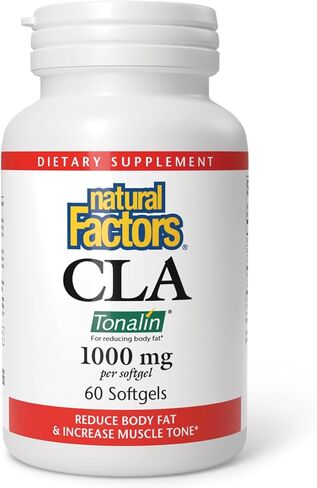 Natural Factors CLA Tonalin - Supports Healthy Metabolic Processes - Conjugated Linoleic Acid from Safflower Oil - Non-GMO & Gluten-Free - 60 Softgels (30 Servings) in Kuwait