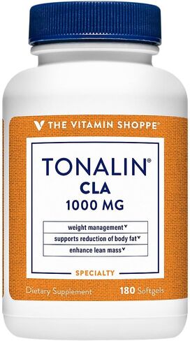 The Vitamin Shoppe Tonalin CLA 1000mg Softgel, Conjugated Linoleic Acid 740mg from Safflower Seeds - Supports Reduction of Body Fat (180 Softgels) in Kuwait