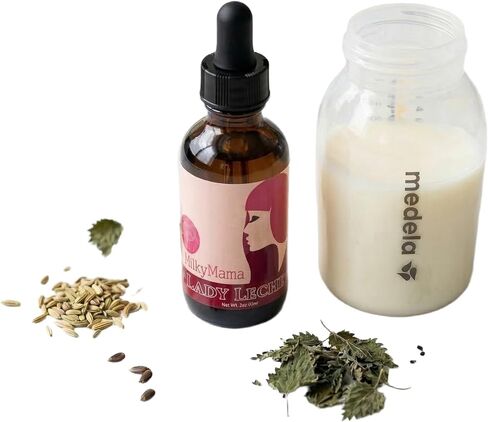 Milky Mama Lady Leche Lactation Supplement Drops – Herbal Lactation Support for Breastfeeding Moms – Fenugreek-Free Lactation Supplement – Liquid Drops – 2 oz Bottle in Kuwait