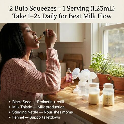 Milky Mama Lady Leche Lactation Supplement Drops – Herbal Lactation Support for Breastfeeding Moms – Fenugreek-Free Lactation Supplement – Liquid Drops – 2 oz Bottle in Kuwait