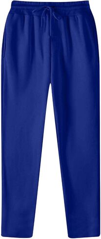 Mens Sweatpants with Pockets Drawstring Elastic Waist Straight Leg Sweat Pants Baggy Casual Athletic Workout Joggers in Saudi Arabia