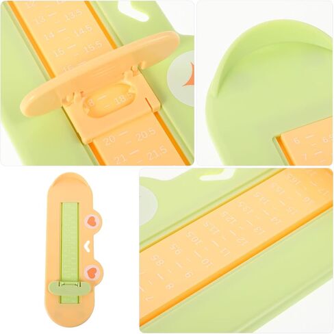 Healeved Shoe Size Measuring Device with Foot Measurement Tool and Accurate Foot Gauge in Yellow Animal Design for Shoe Size Chart in Kuwait