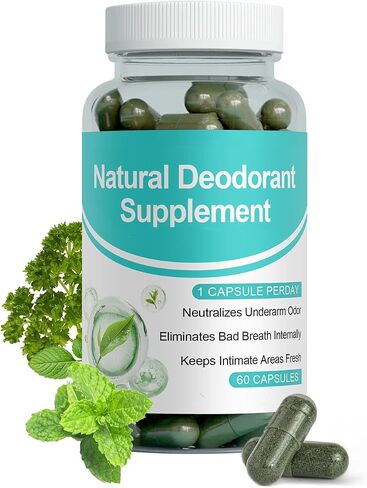 Mintora Bad Breath Capsules with Chlorophyll, Body Deodorizing Supplement, Chlorophyll Capsules, Internal Deodorant Supplement for Men & Women, Natural Odor Control for Bad Breath & Gut Health(1PC) in Saudi Arabia