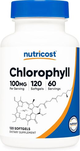Nutricost Chlorophyll (100mg) 120 Softgels - Gluten-Free, 60 Servings in Saudi Arabia