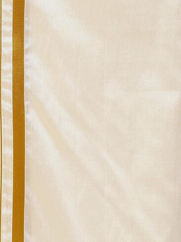 Sethukrishna Men Cream Colour Art Silk Readymade Pocket Dhoti (CREAM) (ONE SIZE) (D221) in Saudi Arabia
