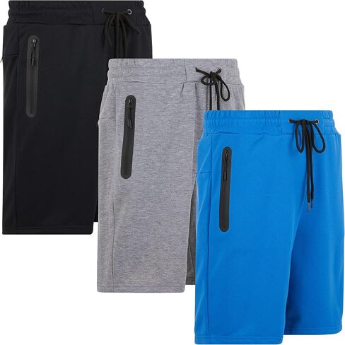 PURE CHAMP Athletic Shorts for Men 3 Pack Casual Shorts 8" Basketball Gym Shorts with Zipper Pockets Size Small- 3XL in Saudi Arabia