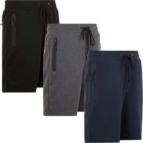 PURE CHAMP Athletic Shorts for Men 3 Pack Casual Shorts 8" Basketball Gym Shorts with Zipper Pockets Size Small- 3XL in Saudi Arabia