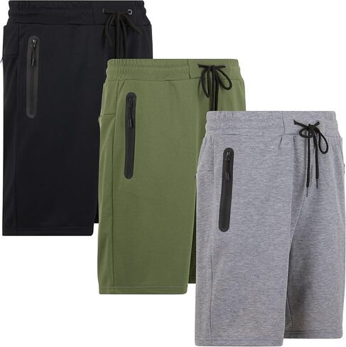 PURE CHAMP Athletic Shorts for Men 3 Pack Casual Shorts 8" Basketball Gym Shorts with Zipper Pockets Size Small- 3XL in Saudi Arabia