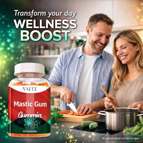 Mastic Gum Gummies 1000mg - Digestive Support Supplement, Pistacia Lentiscus Resin, Vegan, Gluten-Free, Non-GMO, Gut Health & Stomach Comfort, 60 Gummies, Stomach Relief & Digestive Aid in Saudi Arabia