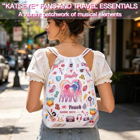 AICase for Katseye Merch Gifts Stuff مستوحاة من حقيبة الرباط حقيبة الظهر الرياضية وصالة الألعاب الرياضية Sackpack ملصق حمل حقيبة قميص ألبوم الصور الفوتوغرافية حقيبة سلسلة مقاومة للماء للنساء والرجال زينة عيد الميلاد in Kuwait