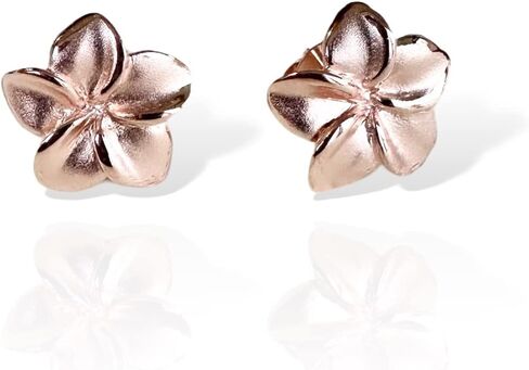 Sterling Silver, Plumeria stud earrings, Plumeria earrings, Plumeria studs, Hawaiian earrings, Rose Gold Plumeria, Flower earring in Saudi Arabia