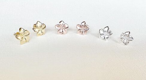 Sterling Silver, Plumeria stud earrings, Plumeria earrings, Plumeria studs, Hawaiian earrings, Rose Gold Plumeria, Flower earring in Saudi Arabia