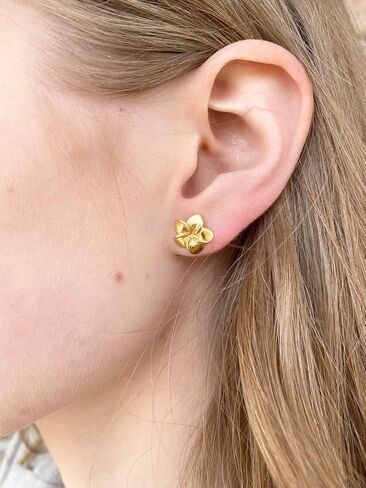 Sterling Silver, Plumeria stud earrings, Plumeria earrings, Plumeria studs, Hawaiian earrings, Rose Gold Plumeria, Flower earring in Saudi Arabia