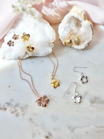 Sterling Silver, Plumeria stud earrings, Plumeria earrings, Plumeria studs, Hawaiian earrings, Rose Gold Plumeria, Flower earring in Saudi Arabia