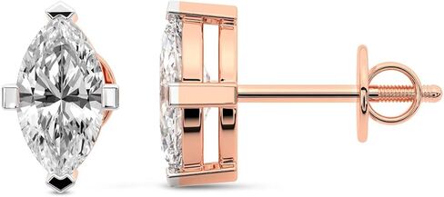 أقراط مرصعة بالماس من Friendly Diamonds Lab بوزن إجمالي 1-12 قيراط - سوليتير مستدير معتمد من IGI، FG-VS، 4 شقوق، ذهب 10/14 قيراط أو بلاتين in Kuwait