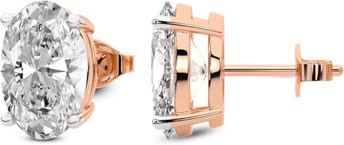أقراط مرصعة بالماس من Friendly Diamonds Lab بوزن إجمالي 1-12 قيراط - سوليتير مستدير معتمد من IGI، FG-VS، 4 شقوق، ذهب 10/14 قيراط أو بلاتين in Kuwait
