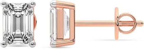أقراط مرصعة بالماس من Friendly Diamonds Lab بوزن إجمالي 1-12 قيراط - سوليتير مستدير معتمد من IGI، FG-VS، 4 شقوق، ذهب 10/14 قيراط أو بلاتين in Kuwait
