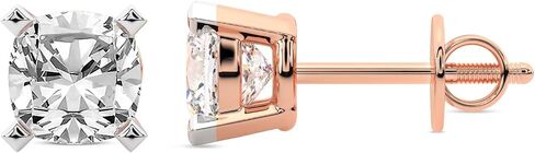 أقراط مرصعة بالماس من Friendly Diamonds Lab بوزن إجمالي 1-12 قيراط - سوليتير مستدير معتمد من IGI، FG-VS، 4 شقوق، ذهب 10/14 قيراط أو بلاتين in Kuwait