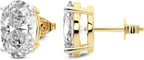 أقراط مرصعة بالماس من Friendly Diamonds Lab بوزن إجمالي 1-12 قيراط - سوليتير مستدير معتمد من IGI، FG-VS، 4 شقوق، ذهب 10/14 قيراط أو بلاتين in Kuwait