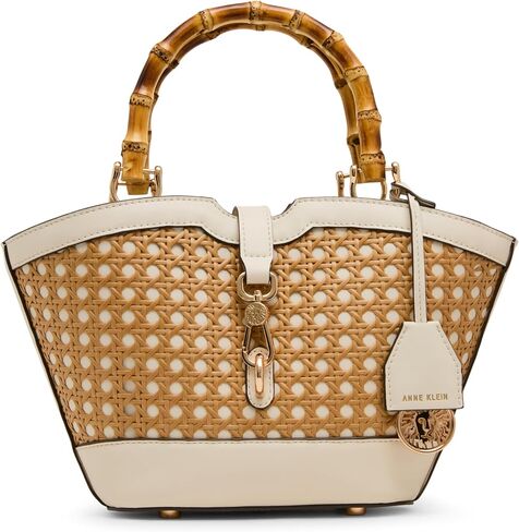 Anne Klein Women's Rounded Mini Caning Tote with Convertible Strap in Kuwait