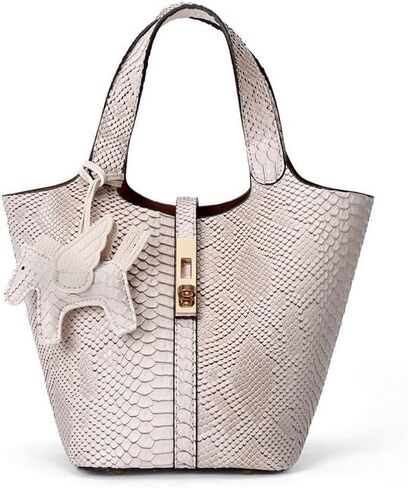 Tote Bag for Women Top Handle Handbag Satchel Bag for Women Vegan Leather Lock Design Bucket Purse for Work Evening in Kuwait