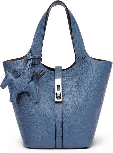 Tote Bag for Women Top Handle Handbag Satchel Bag for Women Vegan Leather Lock Design Bucket Purse for Work Evening in Saudi Arabia