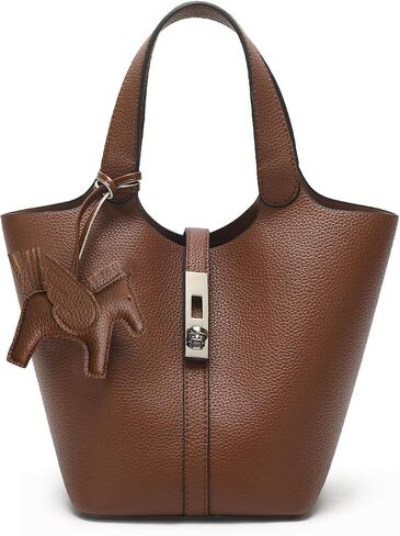 Tote Bag for Women Top Handle Handbag Satchel Bag for Women Vegan Leather Lock Design Bucket Purse for Work Evening in Saudi Arabia