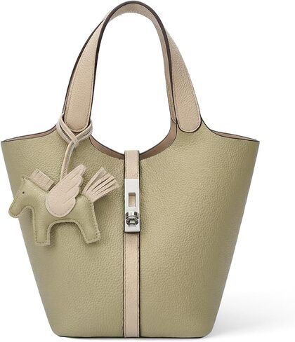 Tote Bag for Women Top Handle Handbag Satchel Bag for Women Vegan Leather Lock Design Bucket Purse for Work Evening in Saudi Arabia