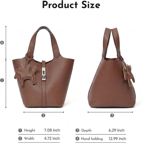Tote Bag for Women Top Handle Handbag Satchel Bag for Women Vegan Leather Lock Design Bucket Purse for Work Evening in Saudi Arabia
