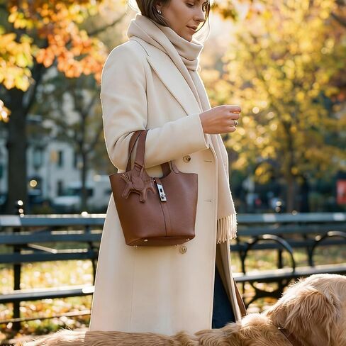 Tote Bag for Women Top Handle Handbag Satchel Bag for Women Vegan Leather Lock Design Bucket Purse for Work Evening in Saudi Arabia
