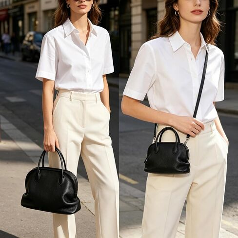 DAILANDO Leather Top Handle Satchel Purse for Women, Soft Designer Tote Bag with Detachable Crossbody Strap in Saudi Arabia