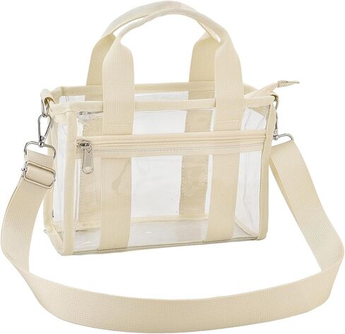 Clear Tote Bag for Women, Transparent PVC Top Handle Handbag, Durable Clear Bag for Stadium Events, Daily Use in Kuwait