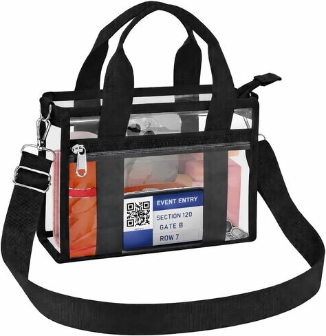 Clear Tote Bag for Women, Transparent PVC Top Handle Handbag, Durable Clear Bag for Stadium Events, Daily Use in Saudi Arabia