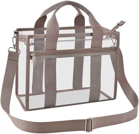 Clear Tote Bag for Women, Transparent PVC Top Handle Handbag, Durable Clear Bag for Stadium Events, Daily Use in Saudi Arabia