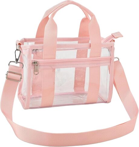 Clear Tote Bag for Women, Transparent PVC Top Handle Handbag, Durable Clear Bag for Stadium Events, Daily Use in Saudi Arabia