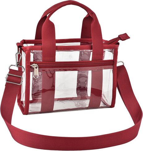 Clear Tote Bag for Women, Transparent PVC Top Handle Handbag, Durable Clear Bag for Stadium Events, Daily Use in Saudi Arabia