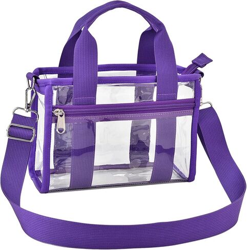 Clear Tote Bag for Women, Transparent PVC Top Handle Handbag, Durable Clear Bag for Stadium Events, Daily Use in Saudi Arabia