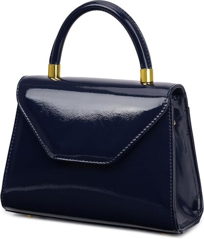 Women's Patent Leather Clutch Purse Top Handle Crossbody Handbag with Detachable Strap for Day and Night in Saudi Arabia