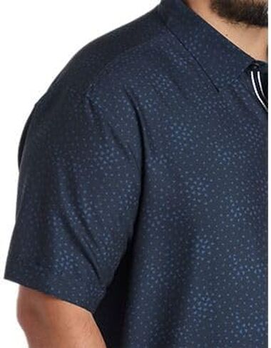 DXL Men's Big and Tall Microfiber Geometric Print Sport Shirt in Saudi Arabia