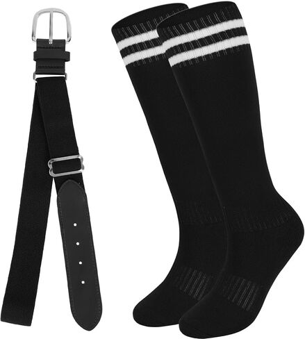 Baseball Socks and Belt Combo Set Elastic Softball Socks and Belt for Youth and Adult in Saudi Arabia