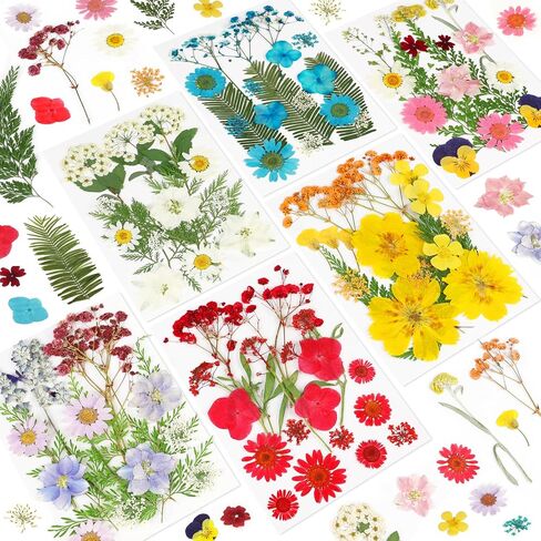 NESCCI Dried Pressed Flowers for Resin, 103pcs Real Nature Dried Flowers for Crafts Bulk Dry Flowers Leaves Kit Used for Resin Molds Scrapbooking DIY Art Crafts Candle Soap Making Nails Décor in Saudi Arabia