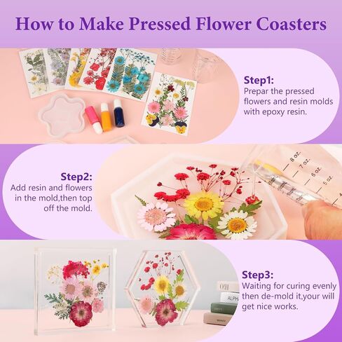 NESCCI Dried Pressed Flowers for Resin, 103pcs Real Nature Dried Flowers for Crafts Bulk Dry Flowers Leaves Kit Used for Resin Molds Scrapbooking DIY Art Crafts Candle Soap Making Nails Décor in Saudi Arabia