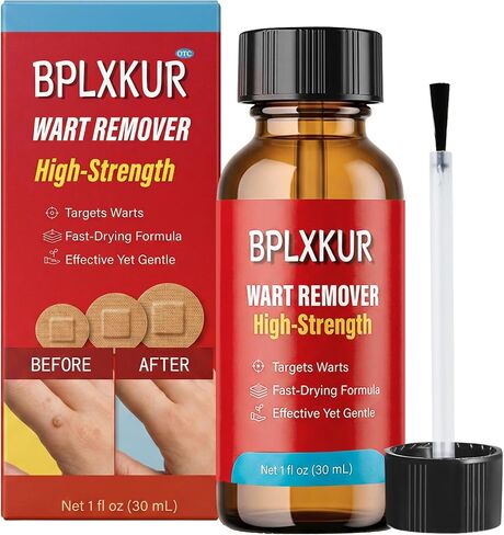 17% Salicylic Acid Wart Remover – Gentle OTC with Natural Plant Extracts, Fast-Acting Effectively Removes for Common Warts and Plantar Warts with Precision applicator & 12 Waterproof Patches in Kuwait