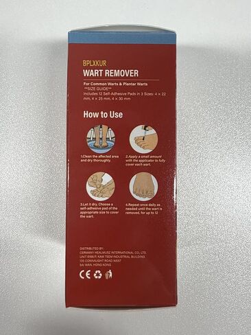 17% Salicylic Acid Wart Remover – Gentle OTC with Natural Plant Extracts, Fast-Acting Effectively Removes for Common Warts and Plantar Warts with Precision applicator & 12 Waterproof Patches in Kuwait